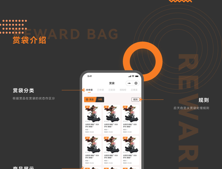 賞袋分類(lèi)，根據(jù)賞品在賞袋狀態(tài)作區(qū)分